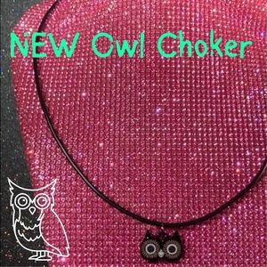 Owl Choker Necklace Spirit Animal Jewelry for Women Goth Emo Creepy Egirl Scene